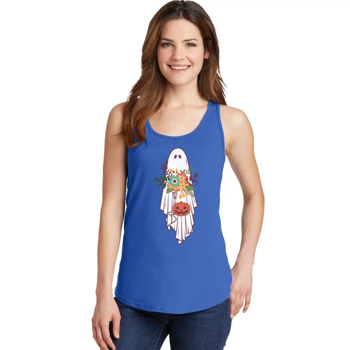 Retro Flower Ghost Gift Ladies Essential Tank