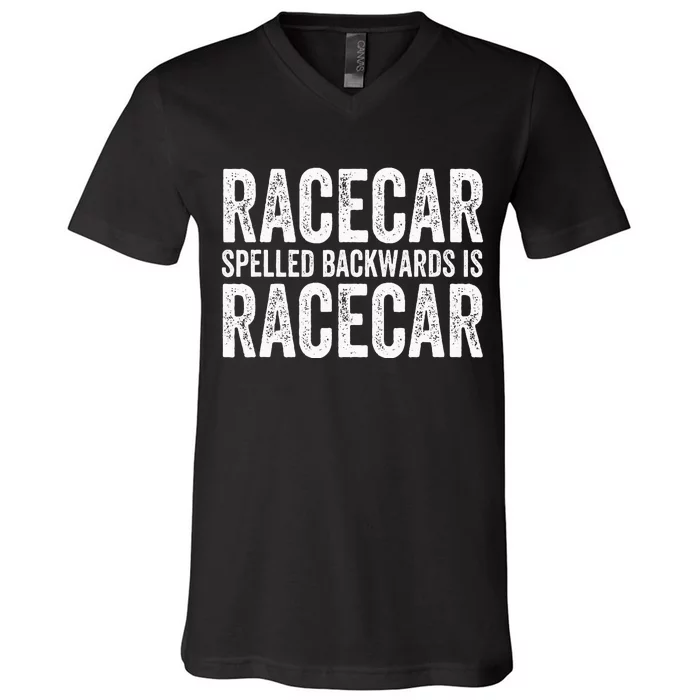 Racecar for Gift Mechanic Fast Race Car Racing Funny V-Neck T-Shirt