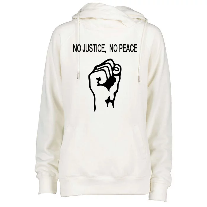 Raised Fist Gift Stop Police Brutality Gift No Justice No Peace Gift Womens Funnel Neck Pullover Hood