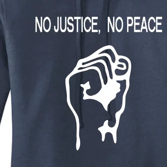 Raised Fist Gift Stop Police Brutality Gift No Justice No Peace Gift Women's Pullover Hoodie