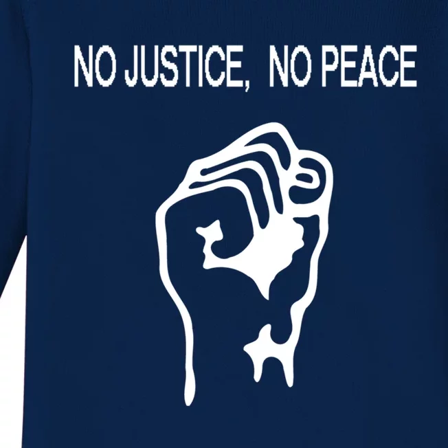 Raised Fist Gift Stop Police Brutality Gift No Justice No Peace Gift Baby Long Sleeve Bodysuit