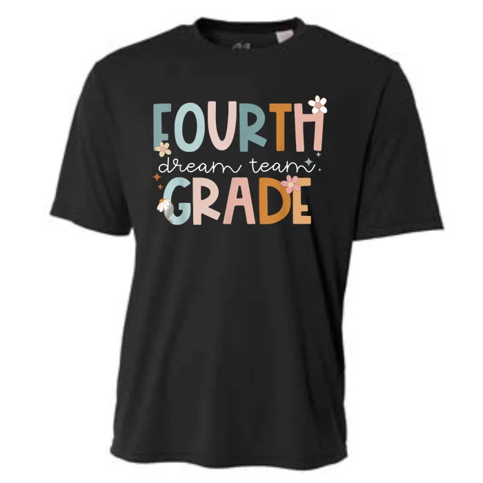 Retro Fourth Grade Dream Team Groovy Teacher Back To School Cooling Performance Crew T-Shirt