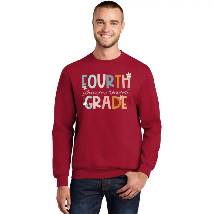 Retro Fourth Grade Dream Team Groovy Teacher Back To School Sweatshirt