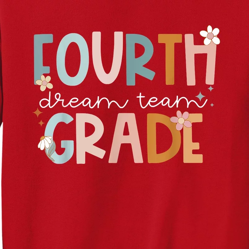 Retro Fourth Grade Dream Team Groovy Teacher Back To School Sweatshirt