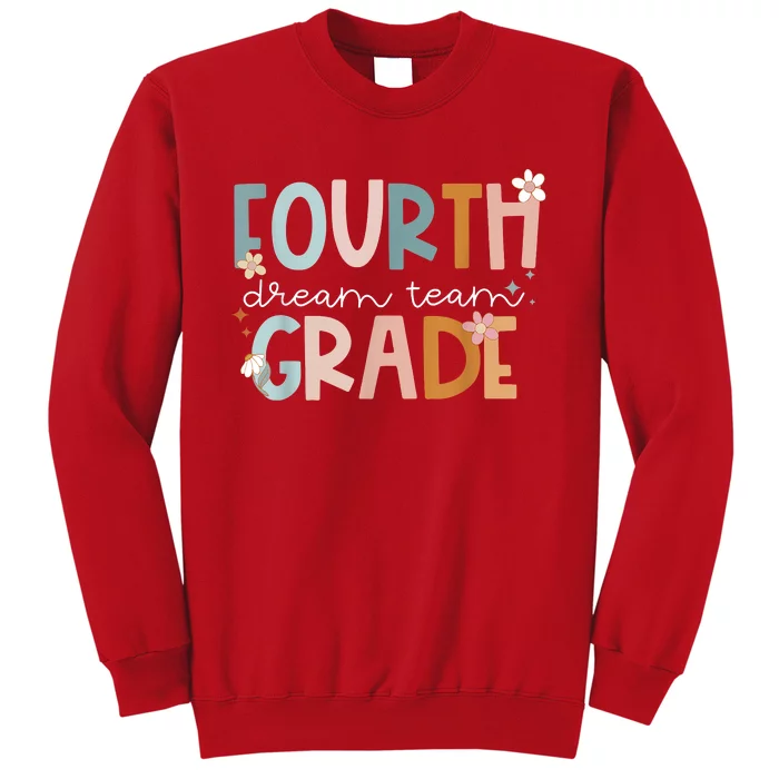 Retro Fourth Grade Dream Team Groovy Teacher Back To School Sweatshirt