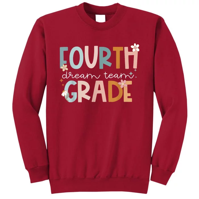 Retro Fourth Grade Dream Team Groovy Teacher Back To School Tall Sweatshirt