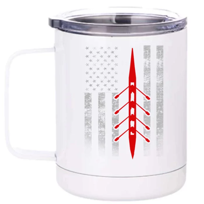 Rowing Flag Gift Rowing Boat Flag Hooded Gift Front & Back 12oz Stainless Steel Tumbler Cup