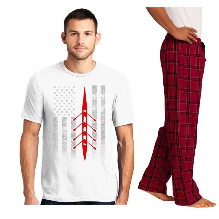 Rowing Flag Gift Rowing Boat Flag Hooded Gift Pajama Set