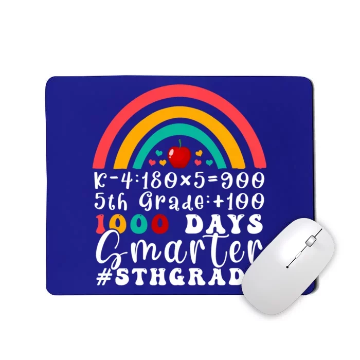 Rainbow Fifth Grade Teacher 1000 Days Smarter 5Th Grade Funny Gift Mousepad