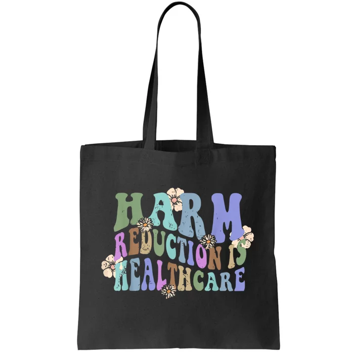 Retro Flower Harm Reduction Healthcare Overdose Awareness Tote Bag