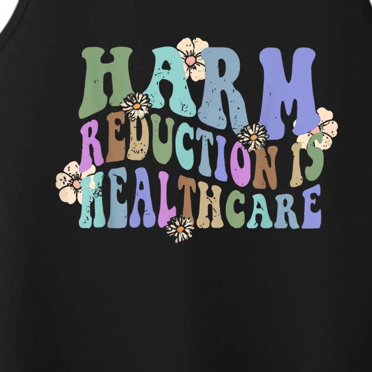 Retro Flower Harm Reduction Healthcare Overdose Awareness Performance Tank