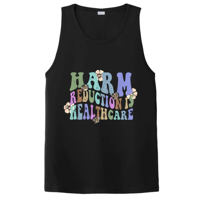 Retro Flower Harm Reduction Healthcare Overdose Awareness Performance Tank