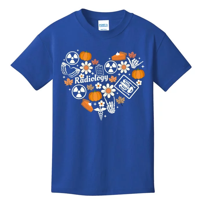 Radiology Fall Heart Xray Tech Autumn Pumpkin Thanksgiving Funny Gift Kids T-Shirt