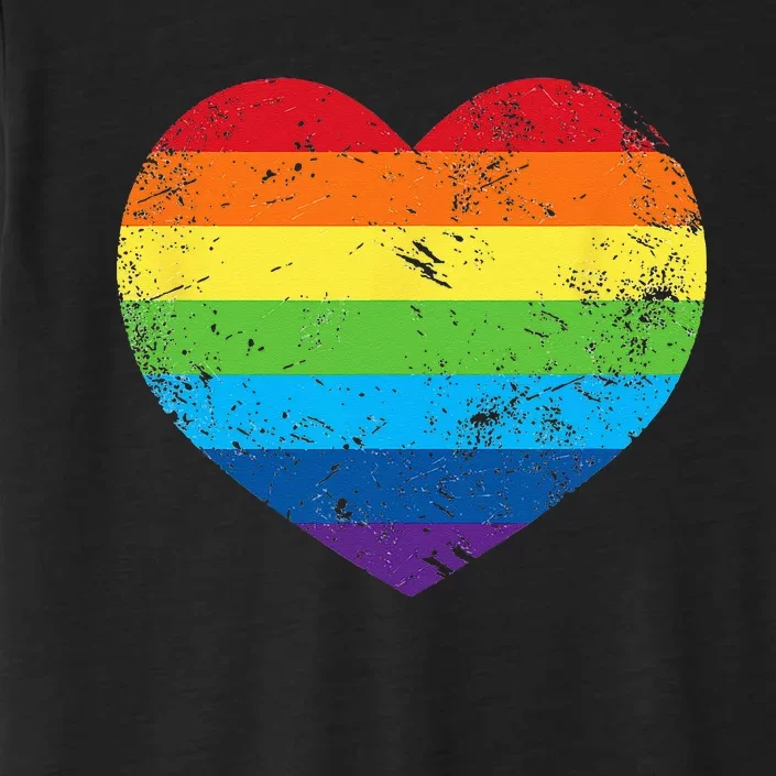 Rainbow Flag Heart Love Gay Rights Lesbian LGBT Pride Month ChromaSoft Performance T-Shirt