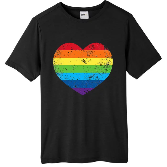 Rainbow Flag Heart Love Gay Rights Lesbian LGBT Pride Month ChromaSoft Performance T-Shirt