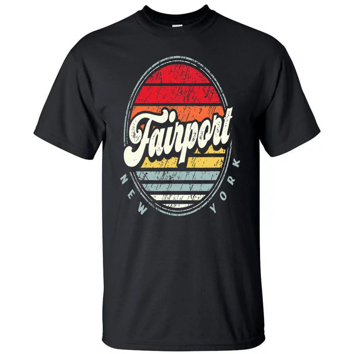 Retro Fairport Home State Cool 70s Style Sunset Tall T-Shirt