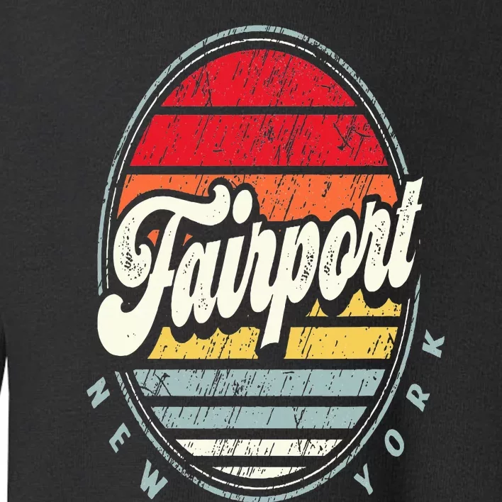 Retro Fairport Home State Cool 70s Style Sunset Toddler Sweatshirt