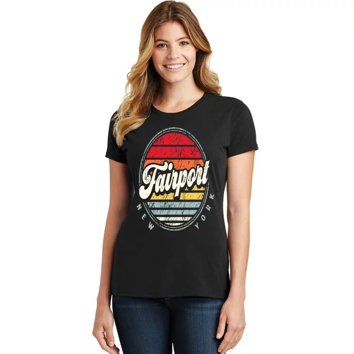 Retro Fairport Home State Cool 70s Style Sunset Women's T-Shirt