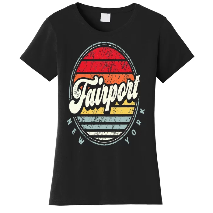 Retro Fairport Home State Cool 70s Style Sunset Women's T-Shirt