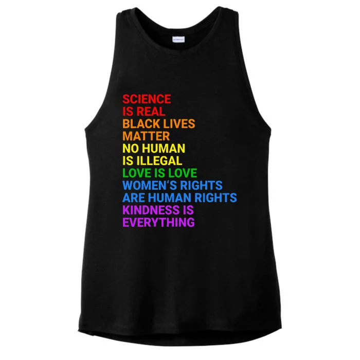 Rainbow Flag Human Rights Gay Rights Lgbtq+ Pride Ladies Tri-Blend Wicking Tank