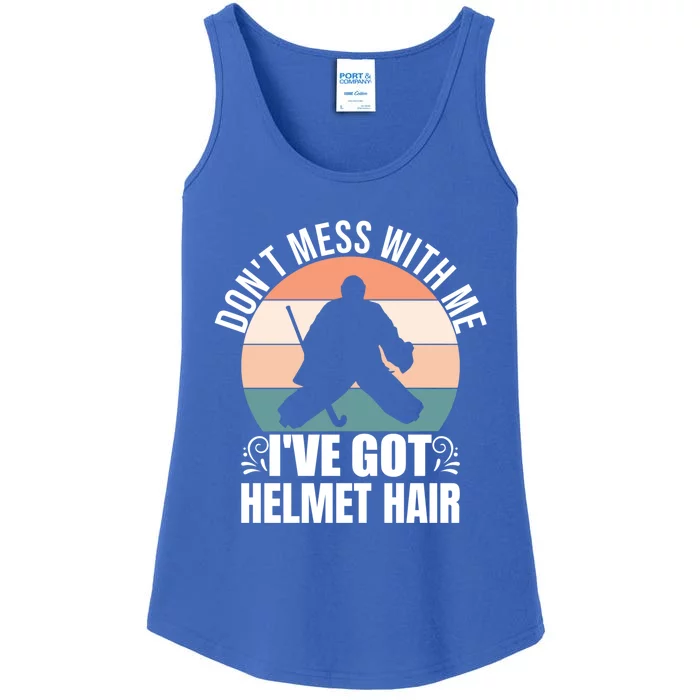 Retro Field Hockey Goalie Gift Goal Keeper Helmet Quote Gift Ladies Essential Tank