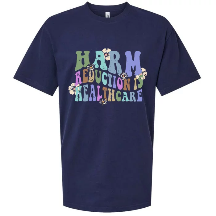 Retro Flower Harm Reduction Healthcare Overdose Awareness Sueded Cloud Jersey T-Shirt