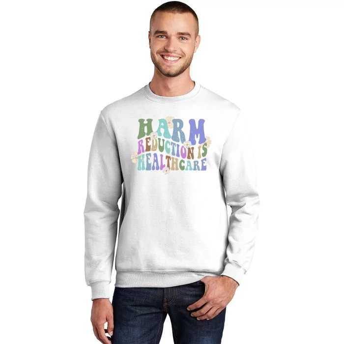 Retro Flower Harm Reduction Healthcare Overdose Awareness Sweatshirt