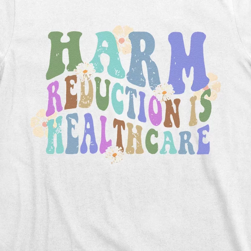 Retro Flower Harm Reduction Healthcare Overdose Awareness T-Shirt