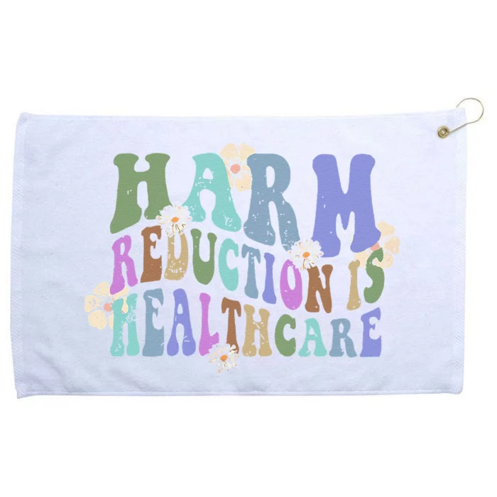 Retro Flower Harm Reduction Healthcare Overdose Awareness Grommeted Golf Towel