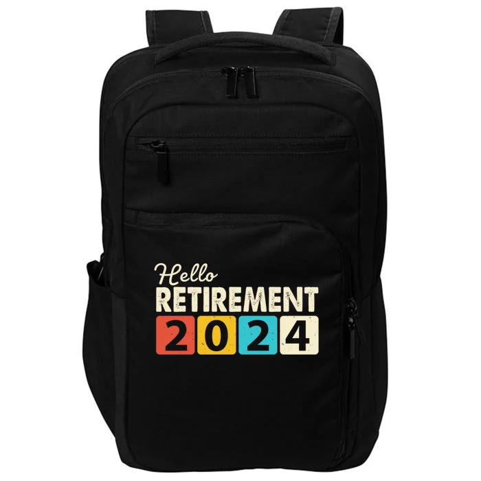 Retro Funny Hello Retiret 2024 Gift Impact Tech Backpack