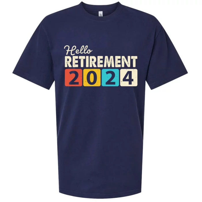 Retro Funny Hello Retiret 2024 Gift Sueded Cloud Jersey T-Shirt