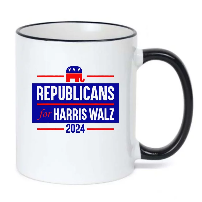 Republicans For Harris Walz Kamala Harris For President 2024 Black Color Changing Mug