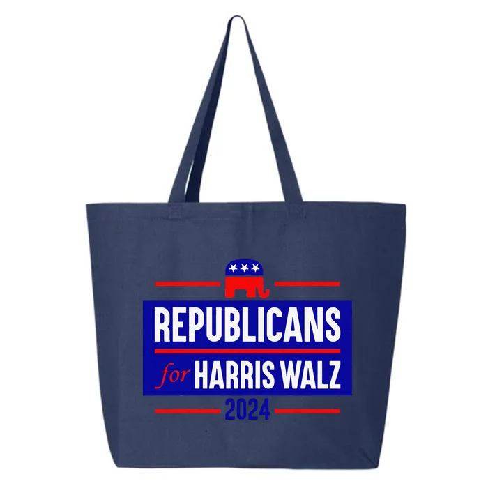 Republicans For Harris Walz Kamala Harris For President 2024 25L Jumbo Tote