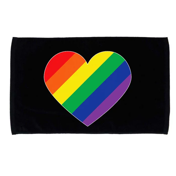 Rainbow Flag Heart Microfiber Hand Towel