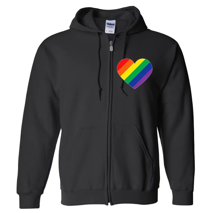 Rainbow Flag Heart Full Zip Hoodie