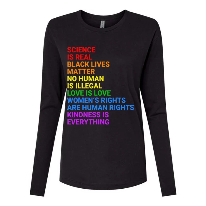 Rainbow Flag Human Rights & Gay Rights LGBTQ+ Pride Womens Cotton Relaxed Long Sleeve T-Shirt