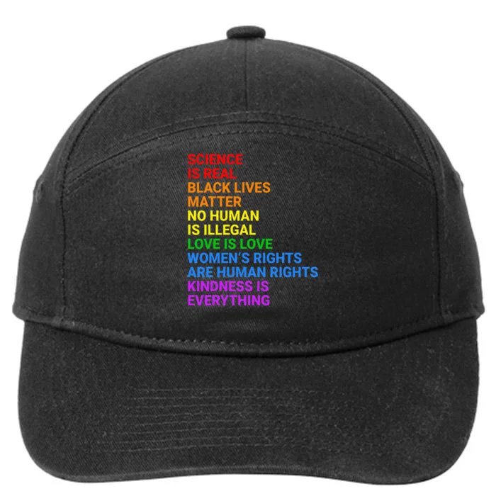 Rainbow Flag Human Rights & Gay Rights LGBTQ+ Pride 7-Panel Snapback Hat