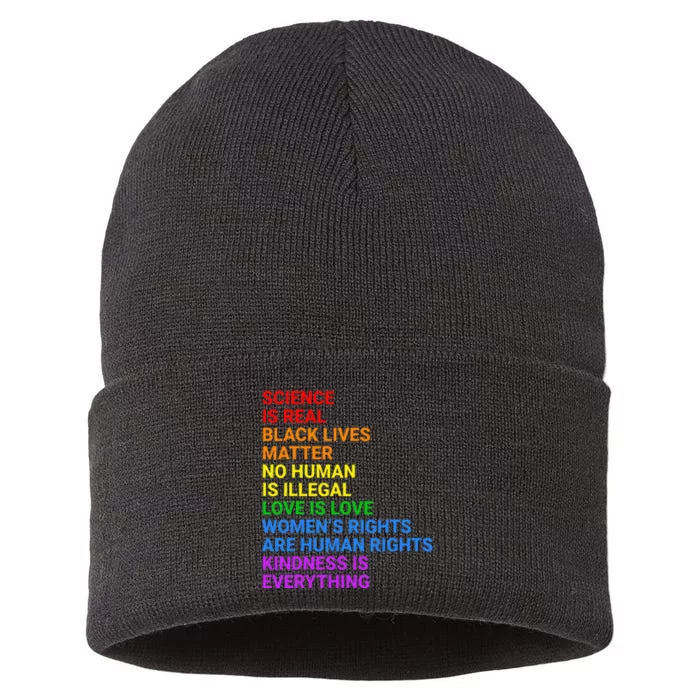 Rainbow Flag Human Rights & Gay Rights LGBTQ+ Pride Sustainable Knit Beanie