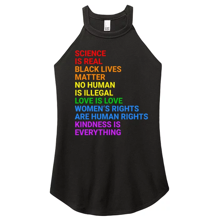 Rainbow Flag Human Rights & Gay Rights LGBTQ+ Pride Women’s Perfect Tri Rocker Tank