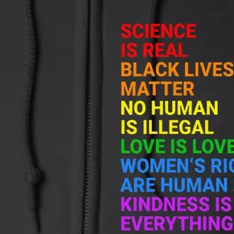 Rainbow Flag Human Rights & Gay Rights LGBTQ+ Pride Full Zip Hoodie