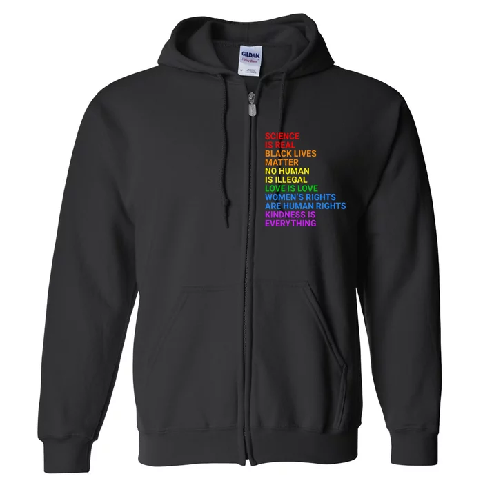 Rainbow Flag Human Rights & Gay Rights LGBTQ+ Pride Full Zip Hoodie