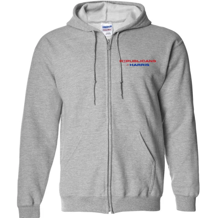 Republicans For Harris Walz Funding Campaign President 2024 Full Zip Hoodie