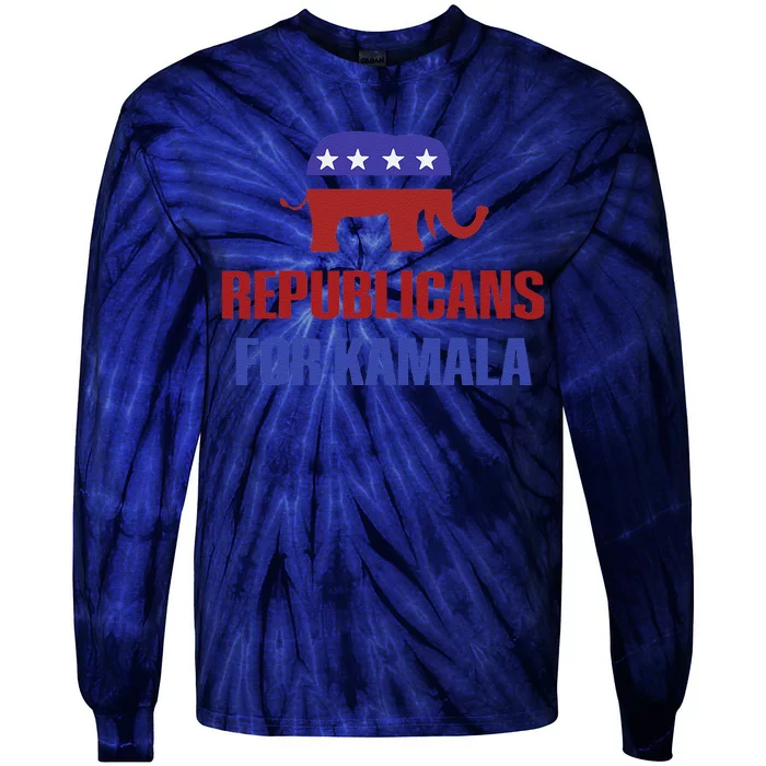 Republicans For Harris 2024 President Funding For The People Tie-Dye Long Sleeve Shirt