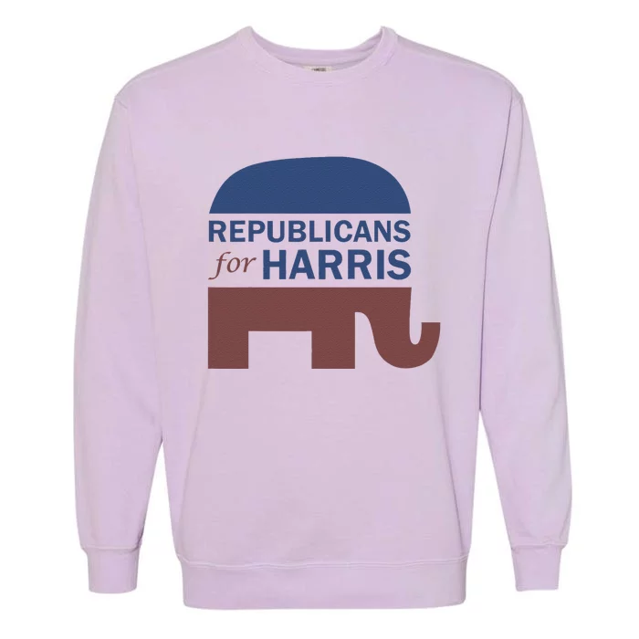 Republican For Harris Walz President Campaign Funding 2024 Garment-Dyed Sweatshirt