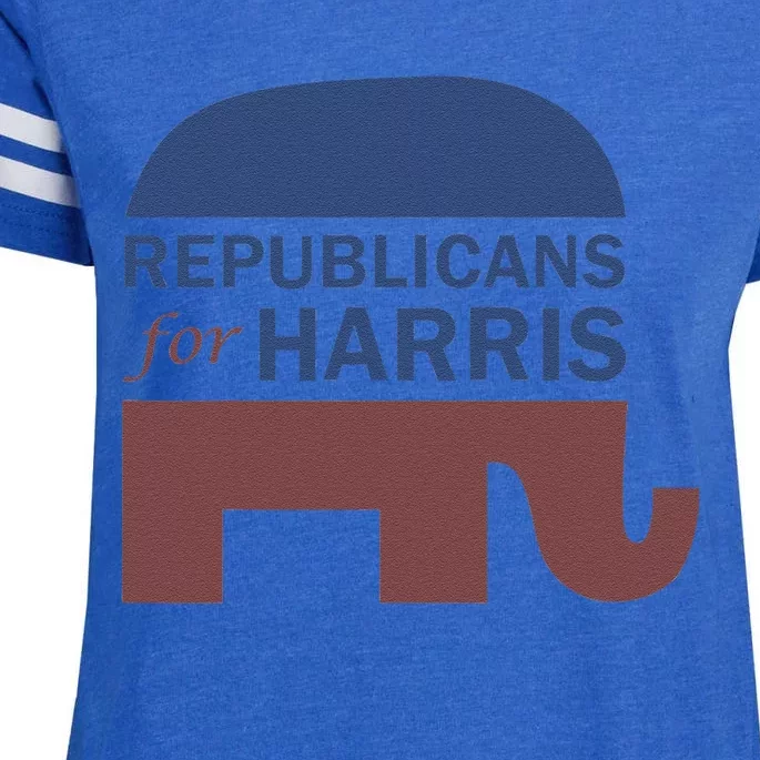 Republican For Harris Walz President Campaign Funding 2024 Enza Ladies Jersey Football T-Shirt