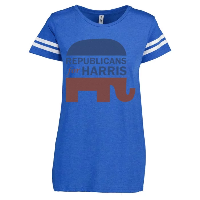 Republican For Harris Walz President Campaign Funding 2024 Enza Ladies Jersey Football T-Shirt