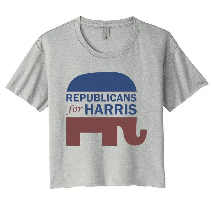 Republican For Harris Walz President Campaign Funding 2024 Women's Crop Top Tee