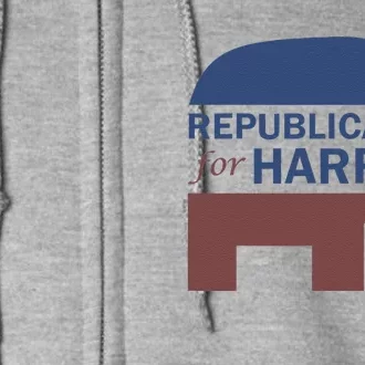 Republican For Harris Walz President Campaign Funding 2024 Full Zip Hoodie