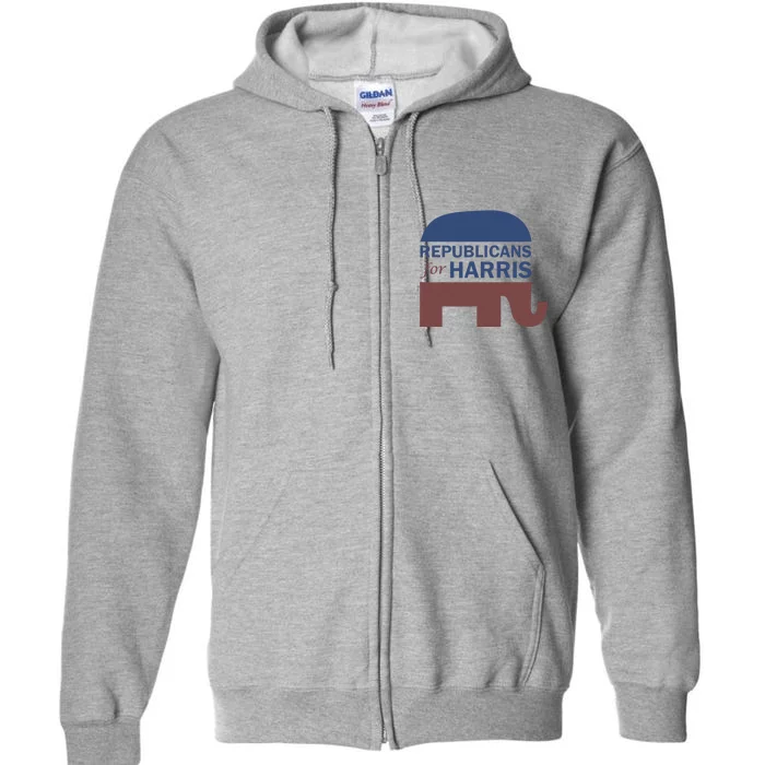 Republican For Harris Walz President Campaign Funding 2024 Full Zip Hoodie