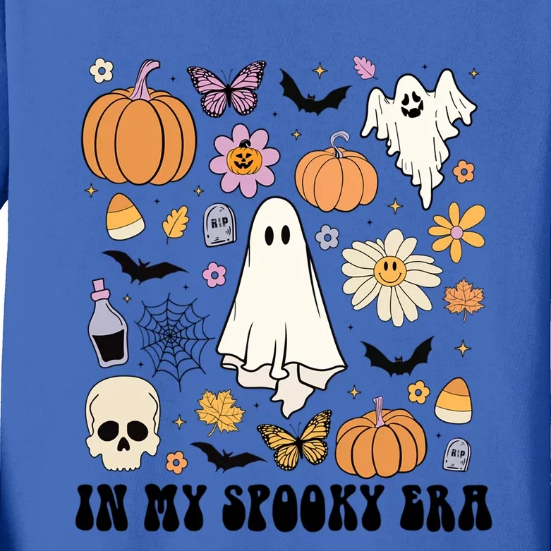 Retro Fall Halloween In My Spooky Era Cute Ghost Pumpkin Cute Gift Kids Long Sleeve Shirt